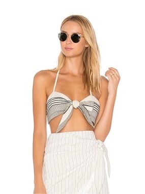 Stone Cold Fox Black & Cream Striped Tie Top